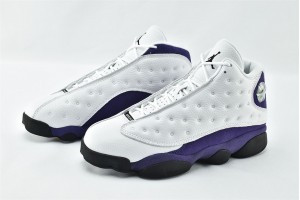 Air Jordan 13 Lakers White Black Court Purple University Gold 414571 105 Womens And Mens Shoes  